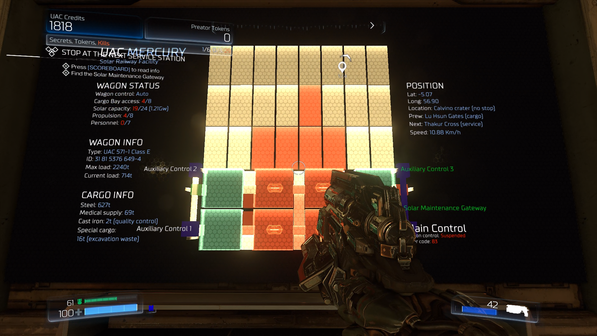Central display with useful information
